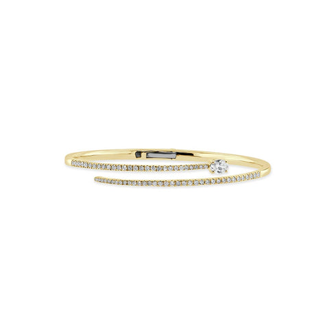 Oval & Round Diamond Bangle - 1